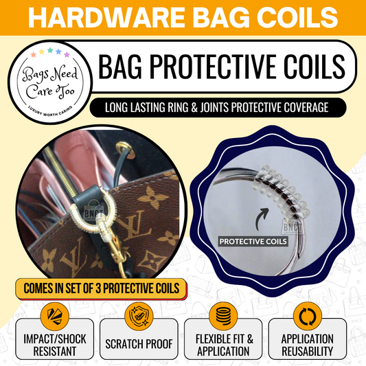 Protective Coils For Bag Hardware | Ring Joints & Buckle Transparent Coil | Set of 3 Coil