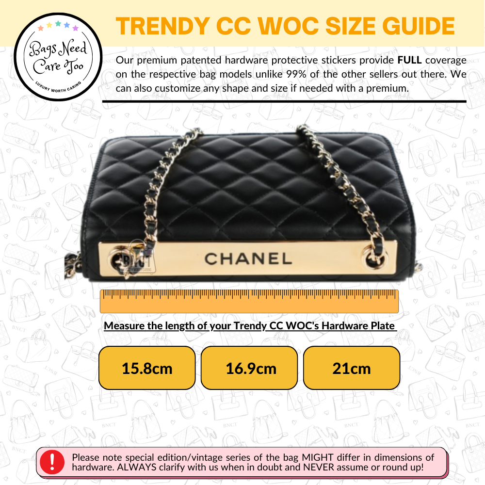 𝐁𝐍𝐂𝐓👜]💛 Chanel Trendy CC Wallet On Chain Bag Hardware Protective  Sticker Film – BAGNEEDCARETOO