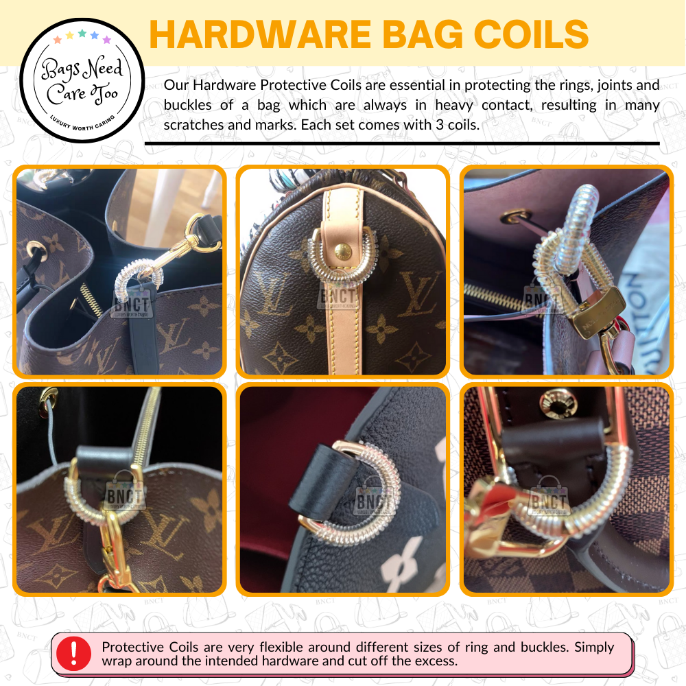 Protective Coils For Bag Hardware | Ring Joints & Buckle Transparent Coil | Set of 3 Coil